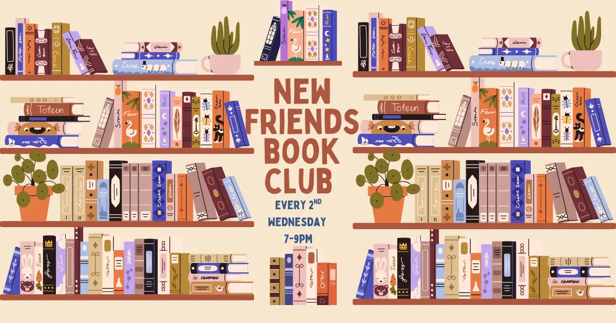 New Friend's Book Club event image from Food, drink + market calendars.