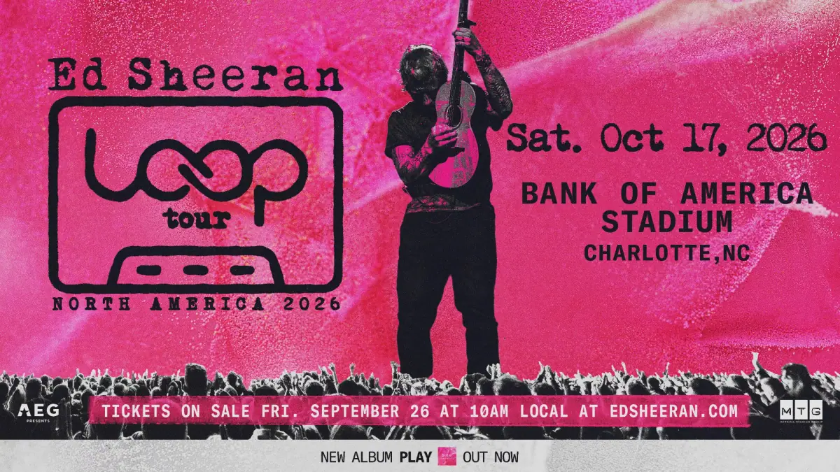 Ed Sheeran is Coming to Bank of America Stadium event image from Major venue calendars.