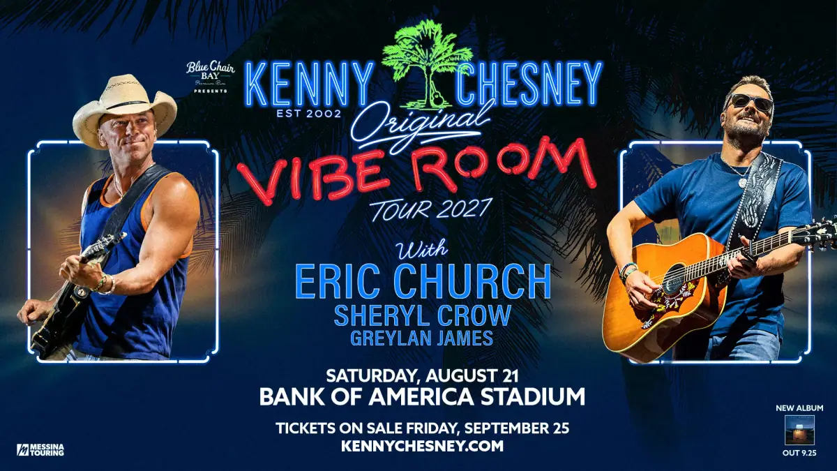 Kenny Chesney’s The Original Vibe Room Tour 2027 event image from Major venue calendars.