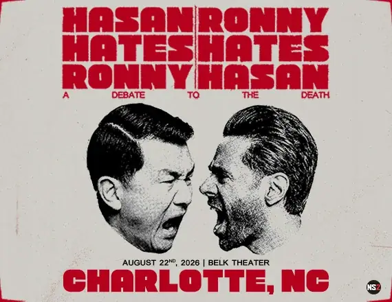 Hasan Hates Ronny | Ronny Hates Hasan event image from Blumenthal Arts / CarolinaTix.