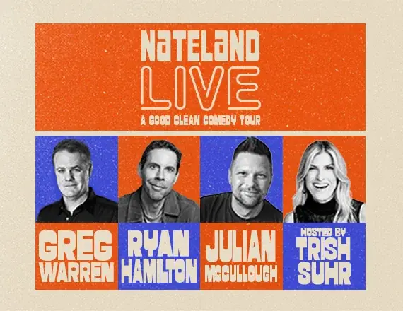 NATELAND LIVE: A GOOD CLEAN COMEDY TOUR event image from Blumenthal Arts / CarolinaTix.