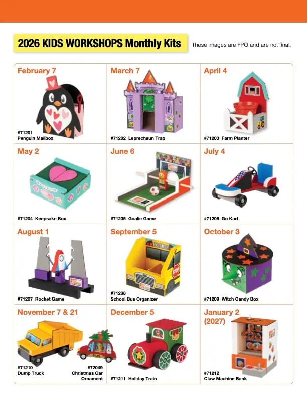 Home Depot Kids Workshop: Mini Go Kart event image from Charlotte On The Cheap.