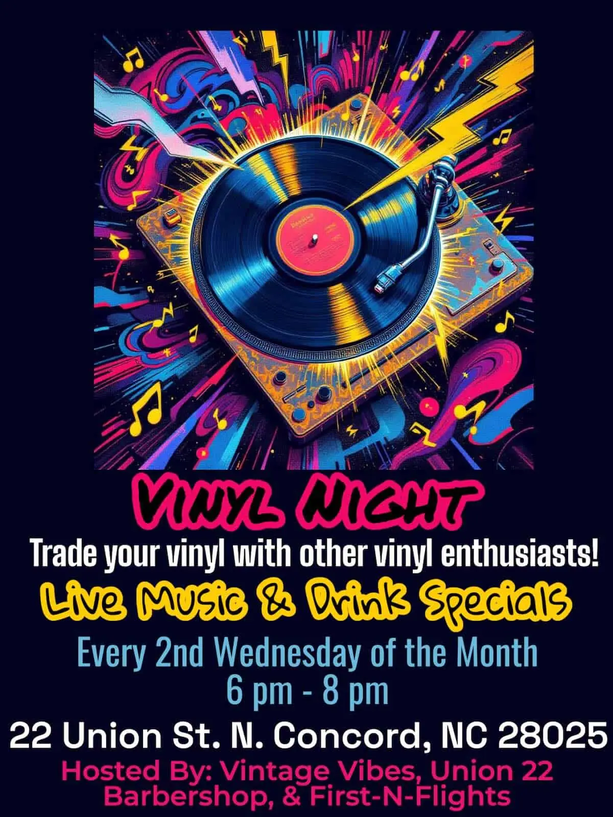 Vinyl Night at Vintage Vibes event image from Charlotte On The Cheap.