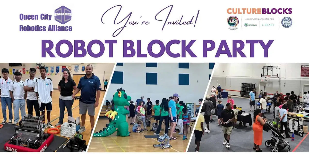 Robot Block Party event image from Charlotte On The Cheap.