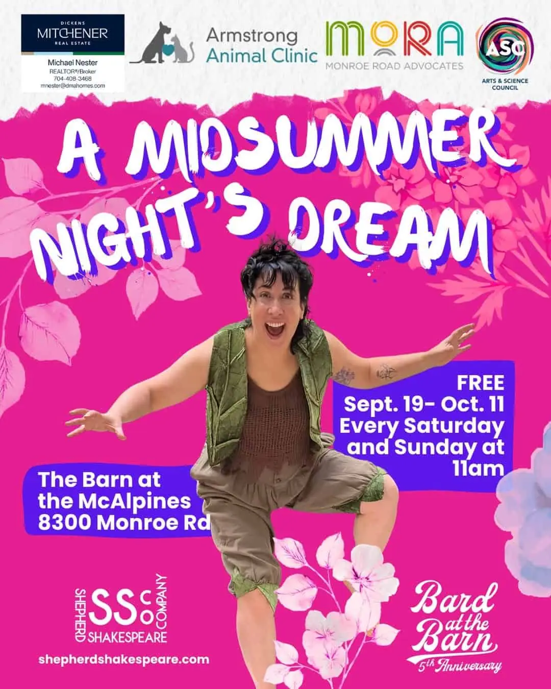 Bard at the Barn: Free outdoor, family-friendly performance of A Midsummer Night's Dream event image from Charlotte On The Cheap.