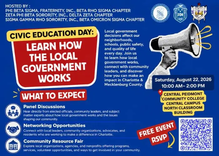 Civic Education Day: free event to learn about how local government works event image from Charlotte On The Cheap.