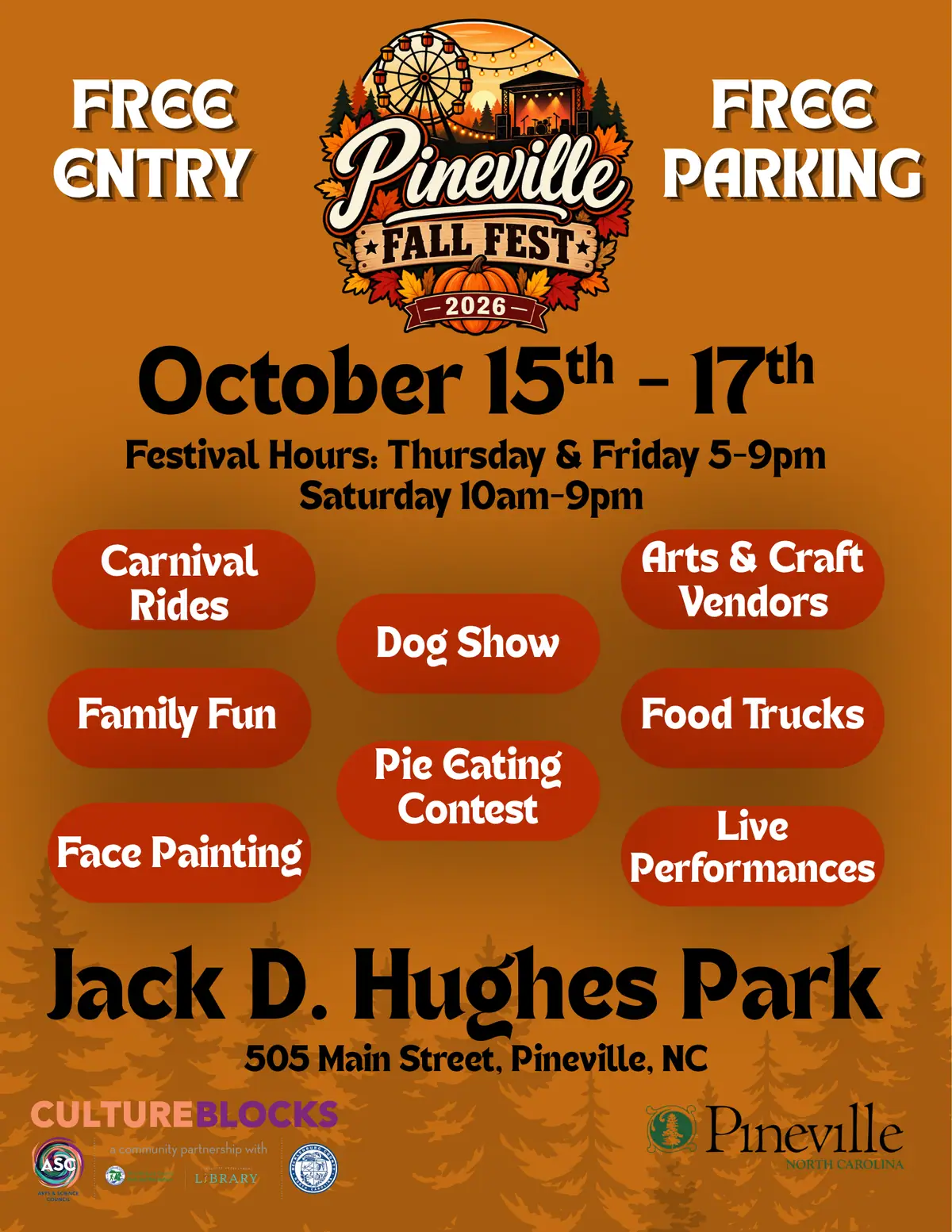 Pineville Fall Fest event image from Metro neighborhood calendars.